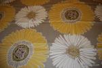 Aurora Large Scale Sketch Book Modern Style Floral Print Lemon Taupe Ivory Flower Heavy Weight Cotton Fabric Drapery Fabric HDA028