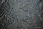 K145 Flower Silhouettes Floral Steel Blue with Grey and Navy Blue Heavy Embroidery Work Drapery Fabric Silk fabric