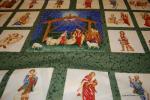P151  Nativity Jesus, Mary and Joseph Manger scene Square panel print cotton fabric quilt fabric Christmas