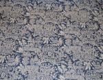RL112 Ralph Lauren Le Colonial Toile Indigo Blue and White Asia Houses Leaves Palm Trees Dynasty Block Print Cotton Fabric Drapery Fabric