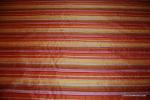 WB112 Orange Red Green Gold Pink Yellow Fruit Stripe Bright Dupioni Silk Fabric Drapery Fabric