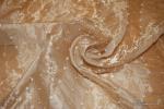 WD04 Fancy Organza Silk Liquid Gold Stripe Metallic Gold Thread and Hand Sewn Embroidered Pearl Bead Bridal Silk Fabric Drapery Fabric Apparel Fabric