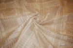 WD08 Sheer Silk Organza Fancy Plaid Checkered Cream Silk Fabric Drapery Fabric
