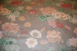 Z128 Vintage English Chintz Leaves Flowers Floral Silver Gray background Classic Garden Print Cotton Fabric Drapery Fabric