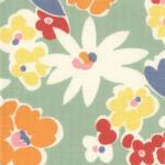Snippets Green with Multi Colored Flowers