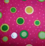 Hopscotch Pink with Green and Yellow Circles