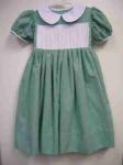 Gingham basic yoke dress (Green and White check)