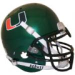 Miami Hurricanes Green Schutt Authentic Full Size College Football Helmet
