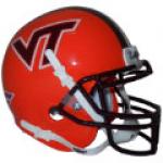 Virginia Tech Hokies Orange Schutt Authentic Full Size College Football Helmet