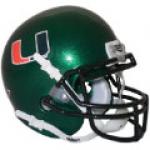 Miami Hurricanes Green Schutt Authentic Mini Football Helmet