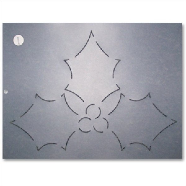 Quilting stencil Holly Leaves and Berries Stencil 8.5 inch Quilting stencil