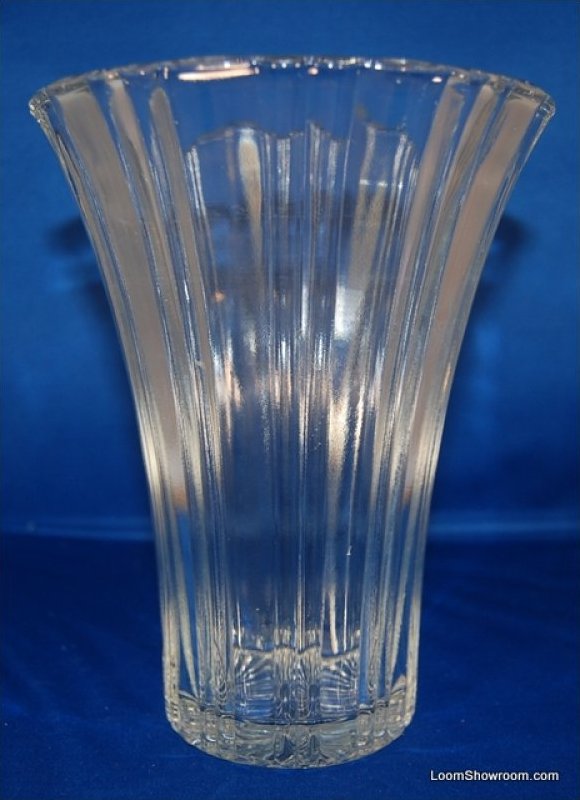 Heavy Crystal Large Glass Vase Vintage with Beautiful Lines