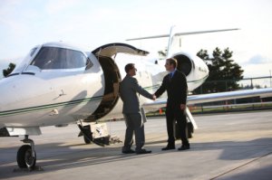 Private Jet and Business Man