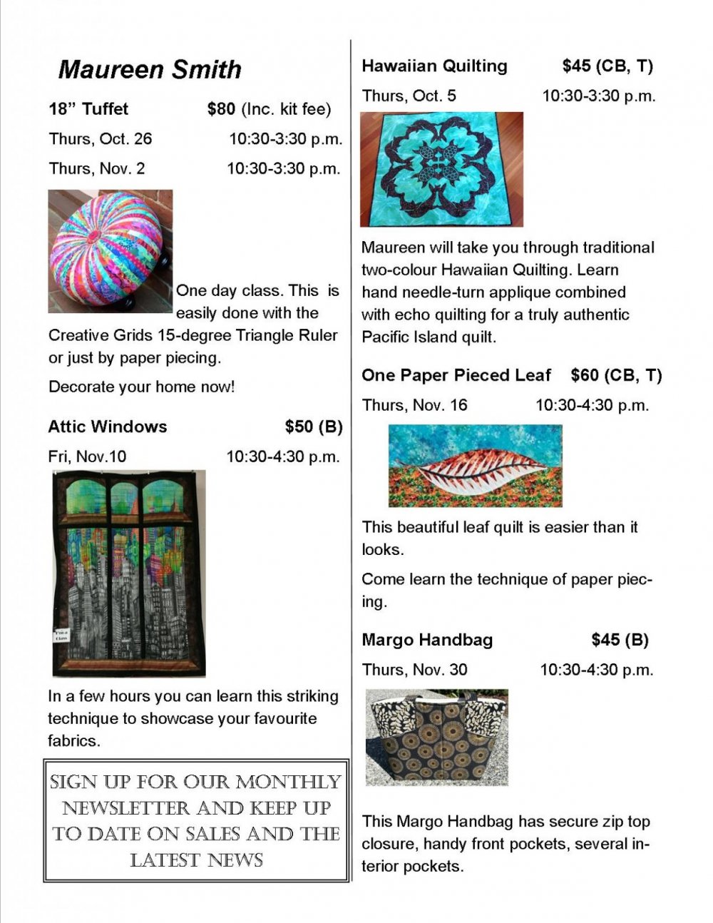 Sewing and quilting Classes in Nanaimo, B.C. Learn to quilt