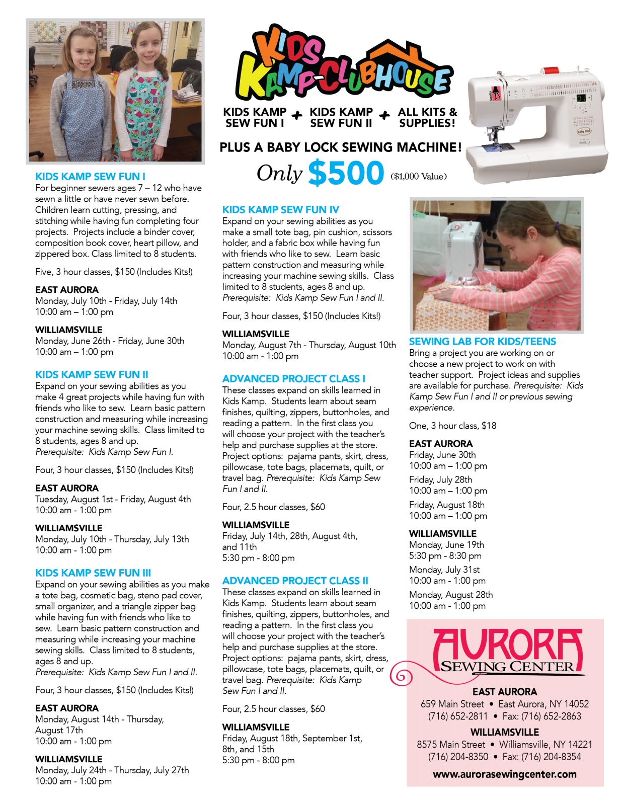 Aurora Sewing Center New York Sewing & Quilting Shop