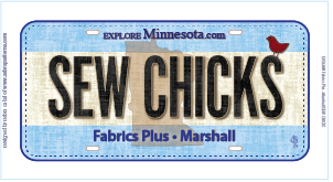 Sew Chicks 2016 Row by Row License Plate