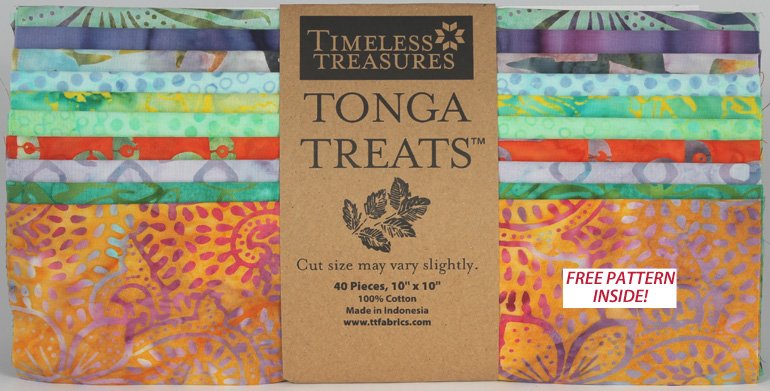Timeless Treasures Tonga Treats 10 Square Quilt Kit