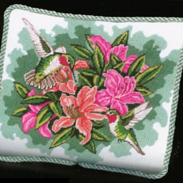 Affordable Needlepoint Kit Hummingbirds and Lilies