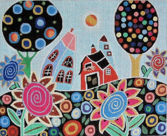 Maggie Needlepoint Folk Flower Farm