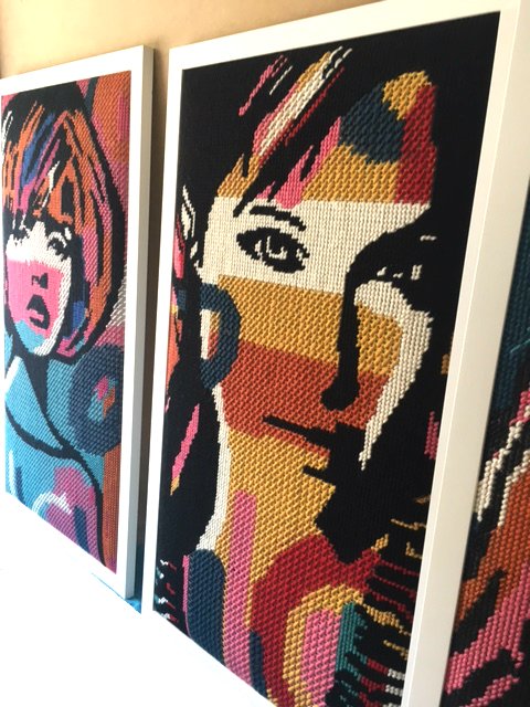urban street art tapestry girl