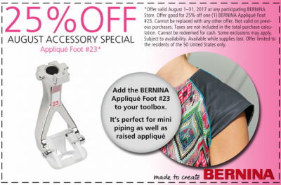 Bernina August Foot of the Month