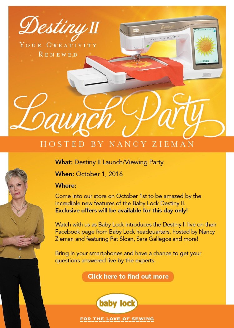 Baby Lock Destiny II Launch Party