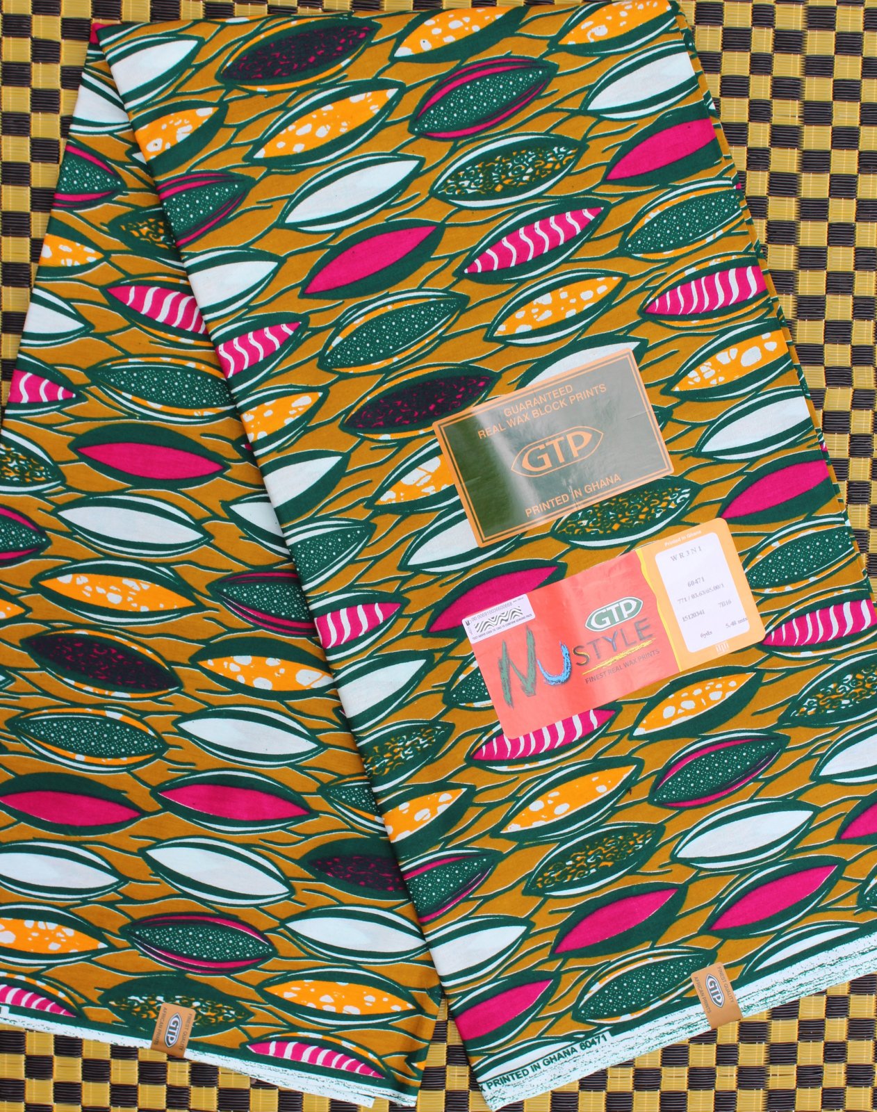 GTP Nustyle African Pumpkin and Pink Fabric from Ghana 716