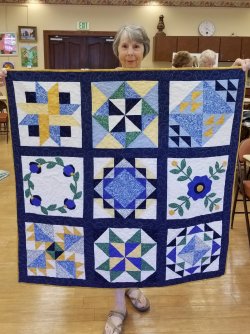 Phyllis quilt made from Nancy Meyers Blocks