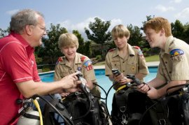 Boy Scouts Learning to Dive