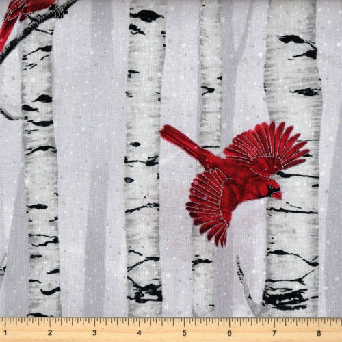 Hoffman L7325 483 Fog Silver Cardinal On Birch Trees Of Hoffman Cardinal Birch Tree Fabric Hoffman L7325 483 Fog Silver Cardinal On Birch Trees Of Hoffman Cardinal Birch Tree Fabric