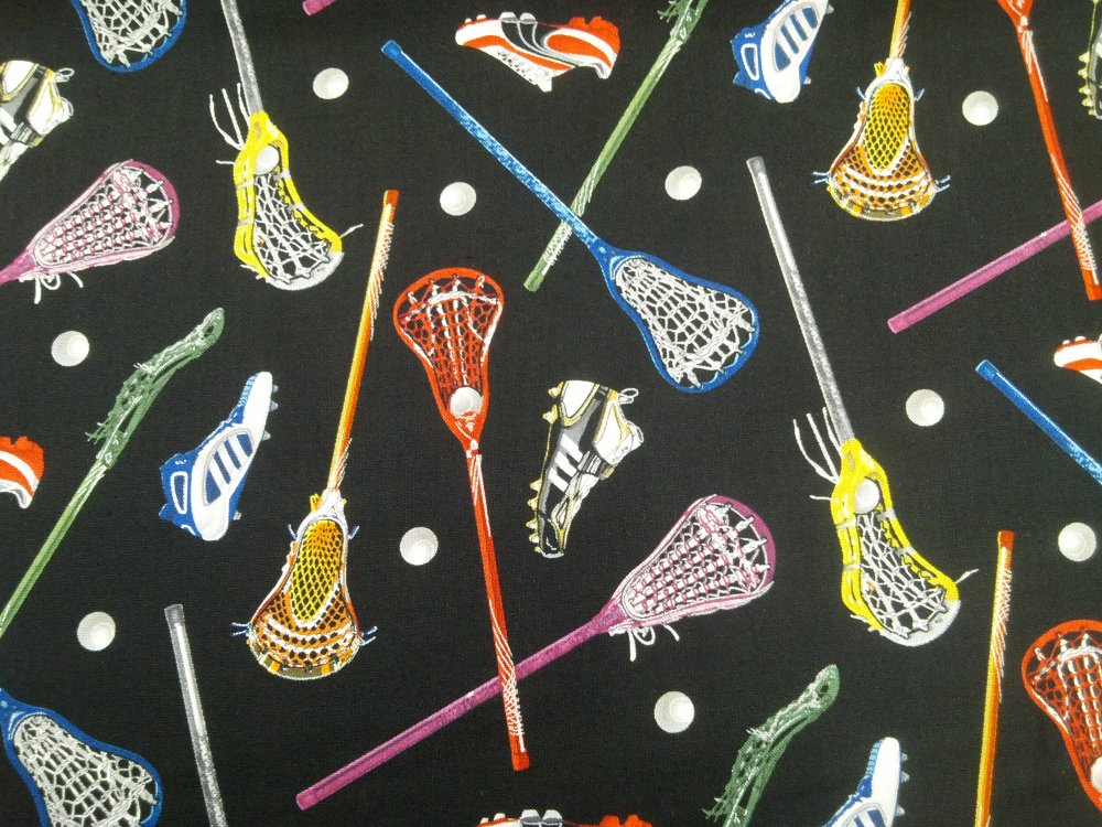 LaCrosse Lax Team Sports Sport Print Cotton Fabric Quilt Fabric CR511