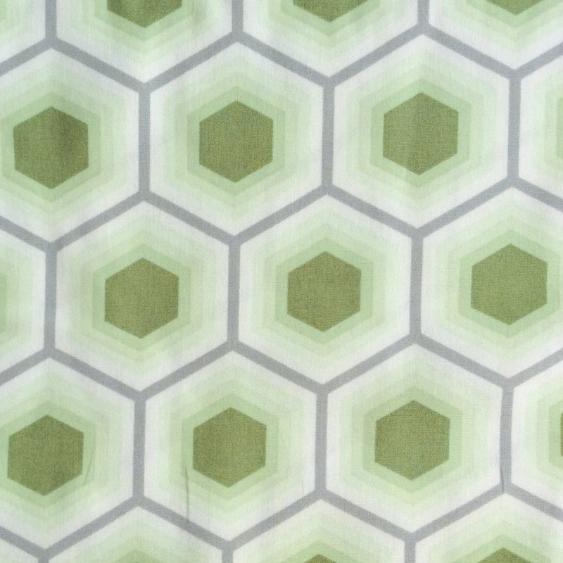 FS16 Tula Pink Bumble Hexagons Geometric Green Quilting Cotton Quilt Fabric