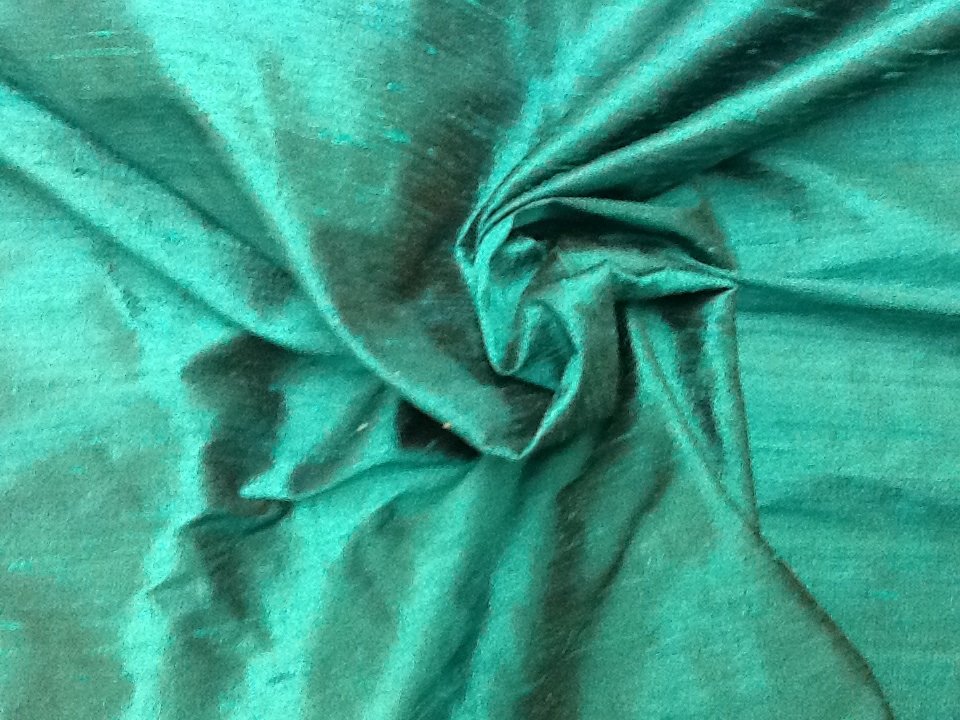 Dupioni Forest Green Hand Woven Dupioni Silk Fabric Drapery Fabric DUP01
