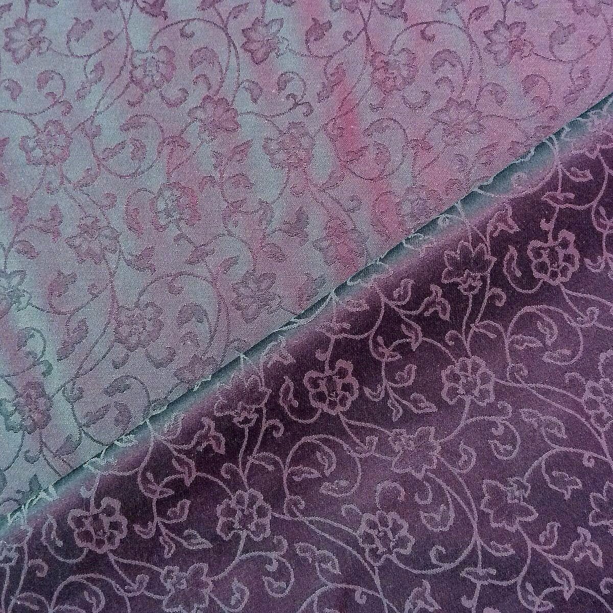 Floral Ivy Reversible Heavy Weight Jacquard Royal Purple Thick Heavy