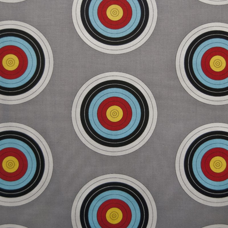 RK85 Target Bullseye Archery Bow and Arrow Crafting Quilting Cotton