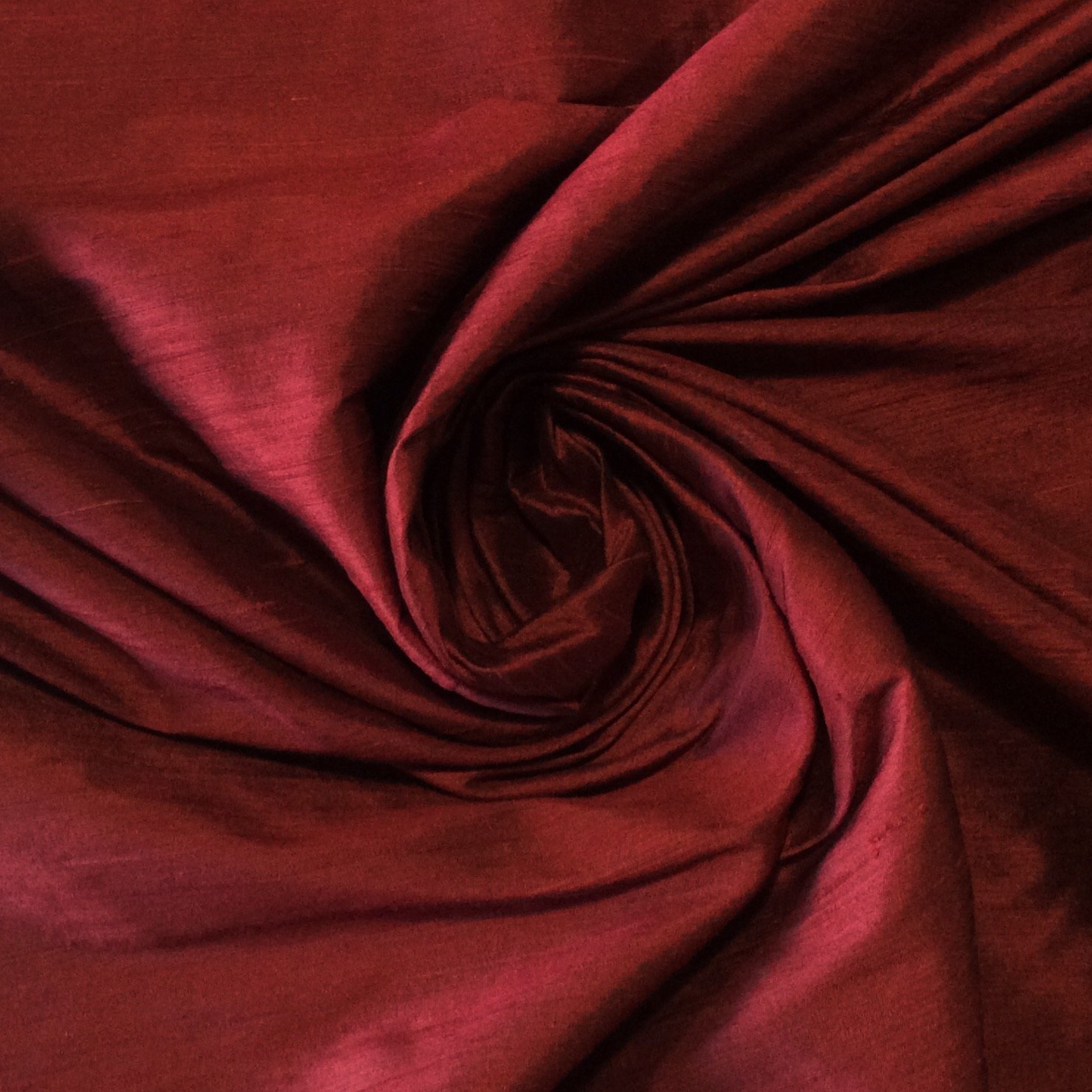 SILK SHW07 Crimson Red Exotic Hand Woven Dupioni 100 Silk Fabric