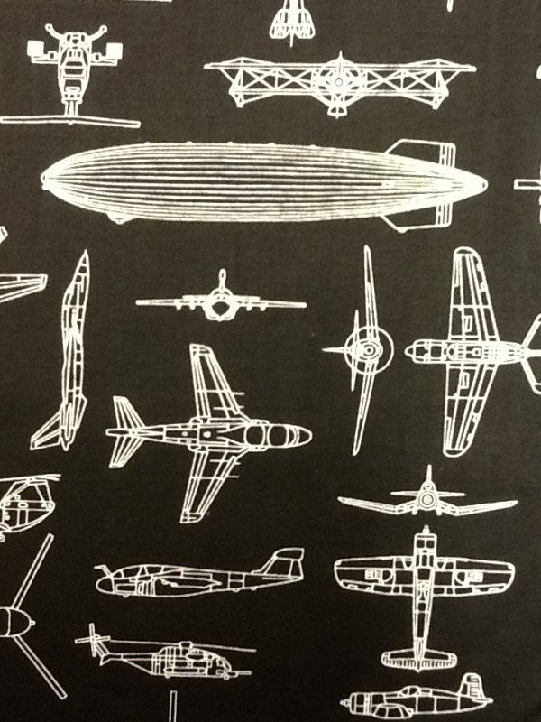 Military Airplanes Helicopter Naval Aviation Cotton Fabric Quilting