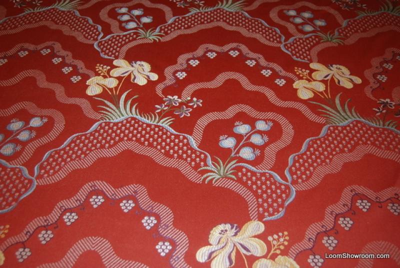 Extraordinary Italy Made Tapestry Brocade Red Yellow Purple Green